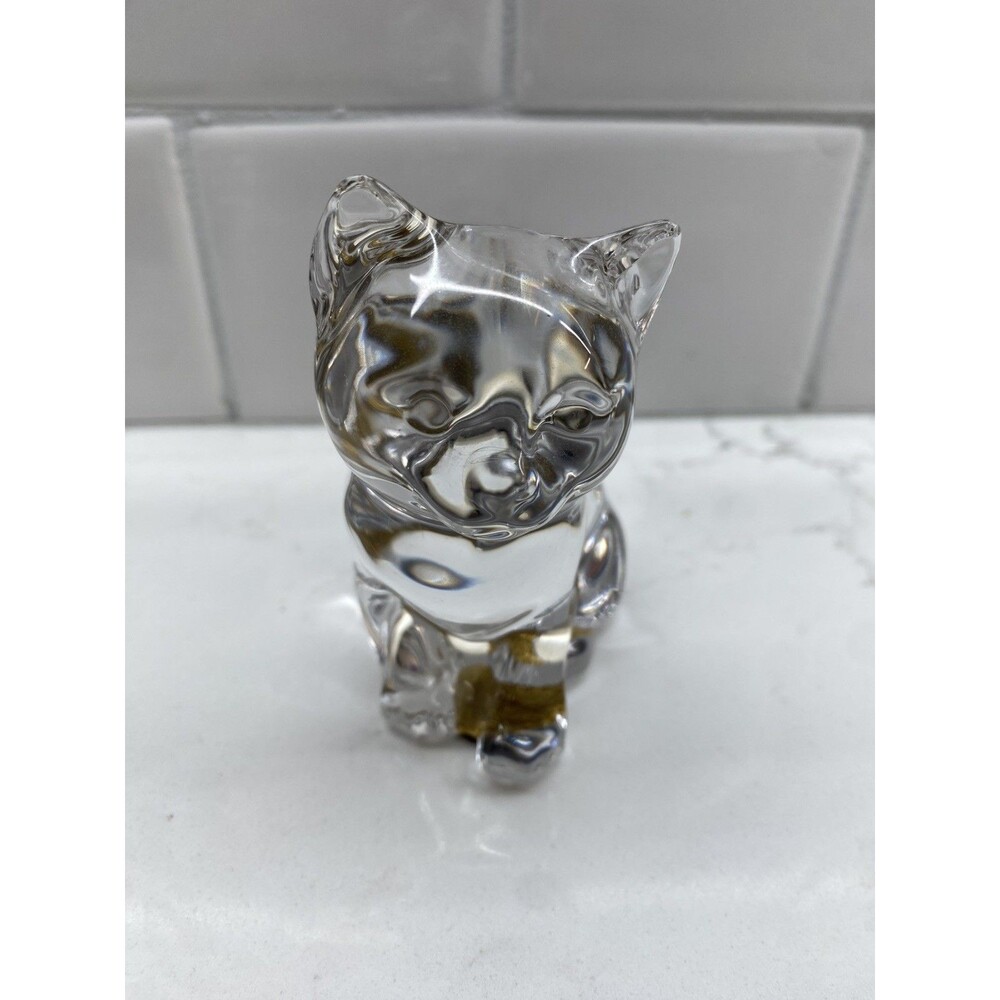 Princess House Germany Crystal Cat Figurine Paper Weight Decor